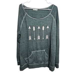 Z by Zobha Lightweight Sweatshirt Womens Plus Size XXL Raw Hem Neckline (955)